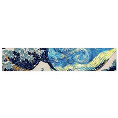 The Great Wave Of Kanagawa Painting Starry Night Vincent Van Gogh Small Flano Scarf by danenraven