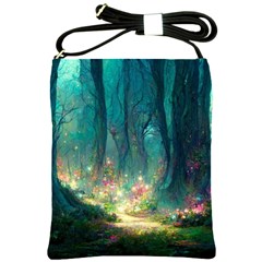Magical Forest Forest Painting Fantasy Shoulder Sling Bag by danenraven