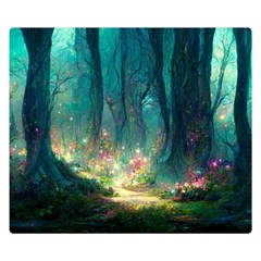 Magical Forest Forest Painting Fantasy Double Sided Flano Blanket (small)  by danenraven