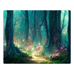 Magical Forest Forest Painting Fantasy Double Sided Flano Blanket (large)  by danenraven