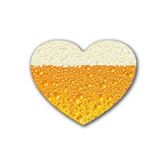 Bubble Beer Rubber Heart Coaster (4 Pack) by artworkshop