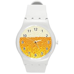 Bubble Beer Round Plastic Sport Watch (m) by artworkshop