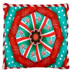 Christmas Kaleidoscope Large Flano Cushion Case (one Side) by artworkshop