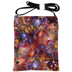 Fantasy Surreal Animals Psychedelic Pattern Shoulder Sling Bag by danenraven