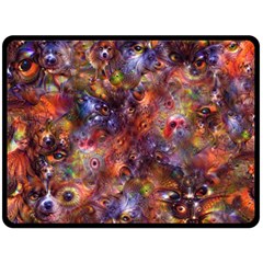 Fantasy Surreal Animals Psychedelic Pattern Fleece Blanket (large)  by danenraven