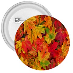 Autumn Background Maple Leaves 3  Buttons by artworkshop