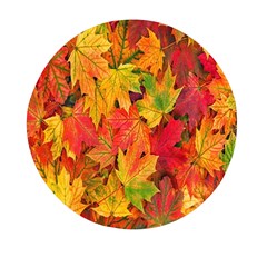 Autumn Background Maple Leaves Mini Round Pill Box (pack Of 3) by artworkshop