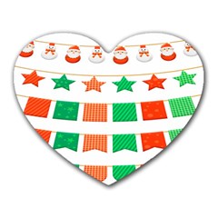 Christmas Bunting Banners Heart Mousepad