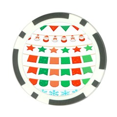 Christmas Bunting Banners Poker Chip Card Guard (10 Pack) by artworkshop