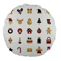 Christmas Symbols Large 18  Premium Round Cushions by artworkshop