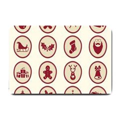 Christmas Winter Symbols Small Doormat by artworkshop