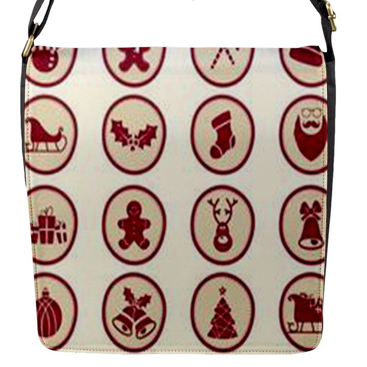 Christmas winter symbols Flap Closure Messenger Bag (S)