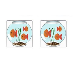 Fishbowl Fish Goldfish Water Cufflinks (square) by artworkshop