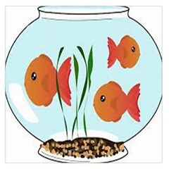 Fishbowl Fish Goldfish Water Square Satin Scarf (36  X 36 ) by artworkshop