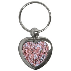 Japanese Sakura Background Key Chain (heart)