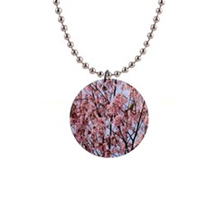 Japanese Sakura Background 1  Button Necklace