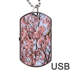 Japanese Sakura Background Dog Tag Usb Flash (one Side) by artworkshop