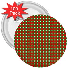 Lumberjack Plaid, Buffalo Plaid, 3  Buttons (100 Pack) 