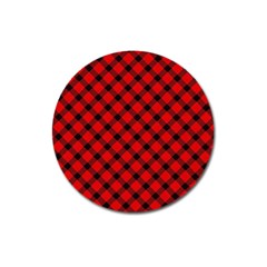 Lumberjack Plaid Magnet 3  (round) by artworkshop