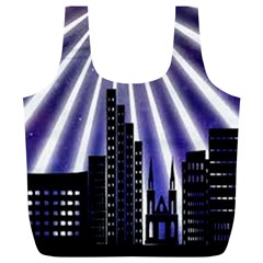 Superhero City Background Full Print Recycle Bag (xl) by artworkshop