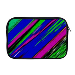 Diagonal Green Blue Purple And Black Abstract Art Apple Macbook Pro 17  Zipper Case by KorokStudios