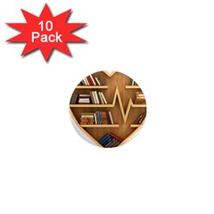 Bookshelf Heart 1  Mini Magnet (10 Pack)  by artworkshop