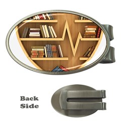 Bookshelf Heart Money Clips (oval)  by artworkshop