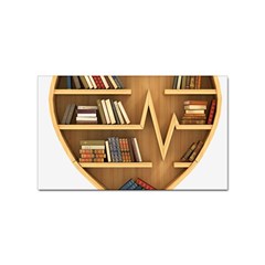 Bookshelf Heart Sticker (rectangular)