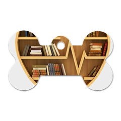 Bookshelf Heart Dog Tag Bone (one Side) by artworkshop