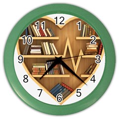 Bookshelf Heart Color Wall Clock by artworkshop