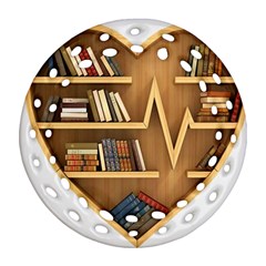 Bookshelf Heart Ornament (round Filigree) by artworkshop