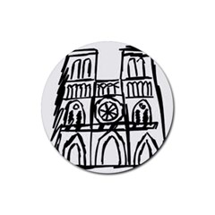 Gold Foil Notre Dame Rubber Round Coaster (4 Pack) by artworkshop