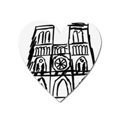 Gold Foil Notre Dame Heart Magnet by artworkshop