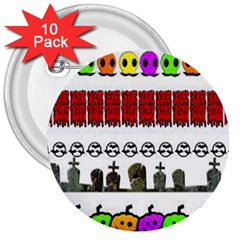 Halloween Borders Trick 3  Buttons (10 Pack) 