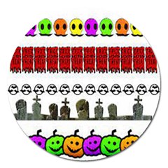 Halloween Borders Trick Magnet 5  (round) by artworkshop