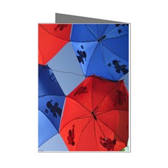 Letters Pattern Folding Umbrellas 2 Mini Greeting Cards (pkg Of 8)