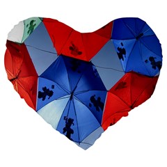 Letters Pattern Folding Umbrellas 2 Large 19  Premium Heart Shape Cushions by artworkshop