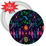 Pattern Nature Design 3  Buttons (10 pack)  Front