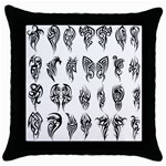 Tattoo Pattern Coin Purse Throw Pillow Case (Black) Front