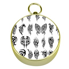 Tattoo Pattern Coin Purse Gold Compasses by artworkshop