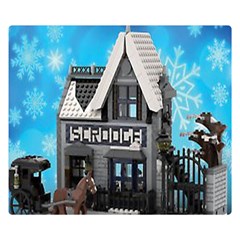 Winter Village Snow Brick Buildings Double Sided Flano Blanket (small) by artworkshop
