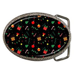 Christmas Pattern Texture Colorful Wallpaper Belt Buckles