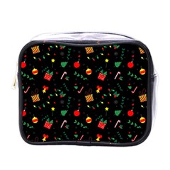 Christmas Pattern Texture Colorful Wallpaper Mini Toiletries Bag (one Side)