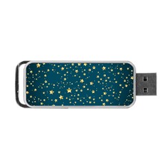 Star Golden Pattern Christmas Design White Gold Portable Usb Flash (one Side) by Ravend