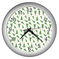 Christmas Tree Pattern Christmas Trees Wall Clock (silver)