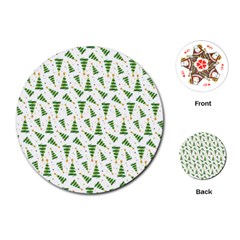 Christmas Tree Pattern Christmas Trees Playing Cards Single Design (round) by Ravend