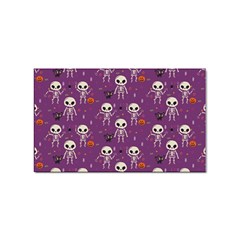 Background Halloween Pattern Pumpkin Skeleton Bat Sticker Rectangular (10 Pack)