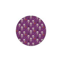 Background Halloween Pattern Pumpkin Skeleton Bat Golf Ball Marker (4 Pack)