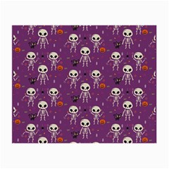 Background Halloween Pattern Pumpkin Skeleton Bat Small Glasses Cloth