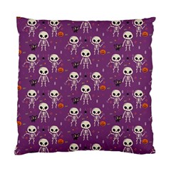 Background Halloween Pattern Pumpkin Skeleton Bat Standard Cushion Case (two Sides) by Ravend